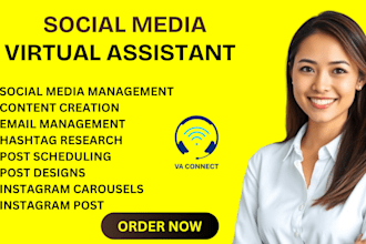 your monthly social media marketing manager social media setup content creator
