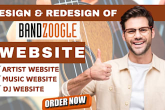 design bandzoogle website, redesign bandzoogle music and artist website