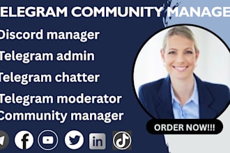 be your telegram community manager, discord moderator token with active chatter
