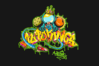 design legible badass logo design with graffiti style