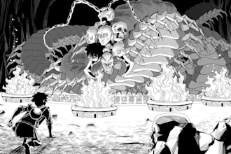 write a unique script for your dark fantasy manga   world