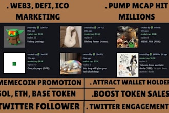 do massive pump for sol memecoin, presale, nft, web3, crypto twitter promotion