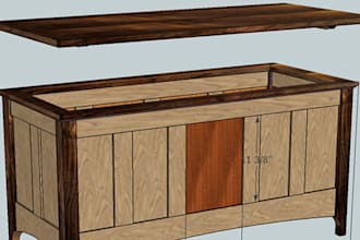 create 3d DIY woodwork furniture sketchup 3d model and render and  carpentry