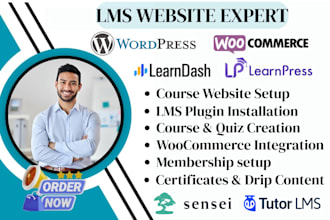 redesign wordpress learndash learnpress tutor lms elearning course website seo