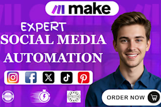 setup make com social media automation made com automation made expert