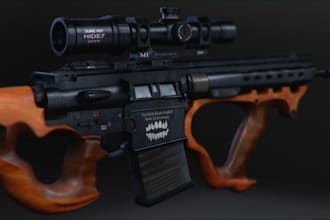 model a realistic 3d gun asset for video games