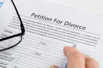 draft USA divorce child custody paperwork and family legal document