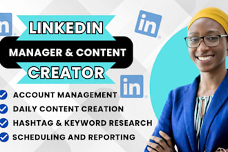 be linkedin manager, social media marketing manager, ghostwriter content creator