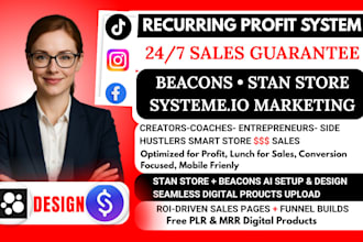 stan store, stan store marketing, beacons ai, systeme io, stan store design