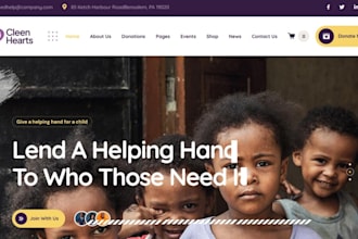 non profit website, charity website, ngo website, 501c3 website, church website