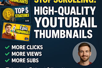 design attractive clickbait amazing youtube thumbnail in 2hr