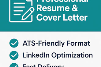 write you professional resume, cover letter and linkedin optimazation