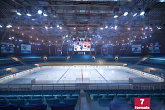renovate 3d modern goif course, render 8k golf simulator, 3d stadium,sport arena