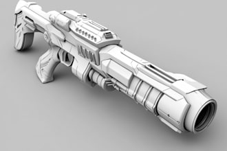 draw high quality weapon concept art for gaming and more