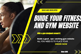 build and design a yoga, fitness or gym website