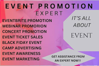 do your event promotion, concert hype, webinar and ticket advertisment