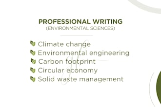 create texts and articles on environmental sciences