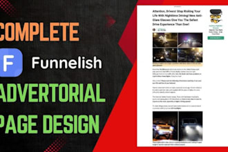 do funnelish ecom sales funnel, affiliate marketing funnel, landing page design