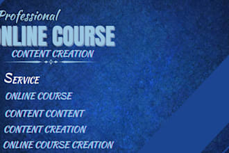 handle online course, course content, lesson plan and online course creation