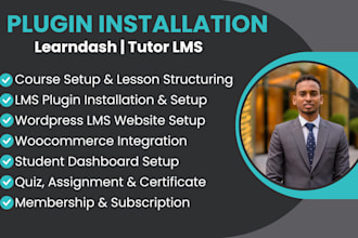 install and setup learndash tutor lms plugin to your wordpress website