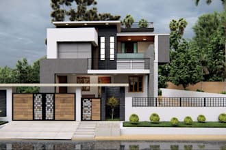 render 3d architectural exterior buildings, commercial houses, and outdoor scene