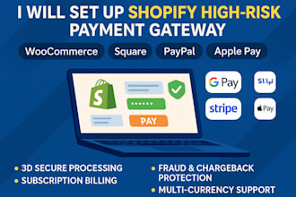 setup shopify high risk payment gateway woocommerce square paypal  applepay