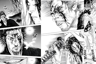 draw comic manga art, illustrate manga comic, anime art storyboard character