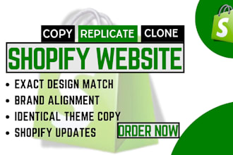 clone shopify store, duplicate, revamp, edit, update, redesign shopify website