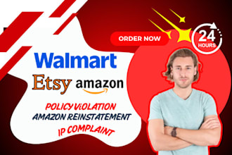 reinstate etsy walmart or amazon suspended account for violations, ip complaint