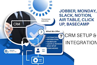 setup jobber, jobber integration, monday, airtable, clickup, basecamp, notion