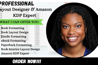 do amazon KDP book kindle ebook formatting journal workbook and layout design