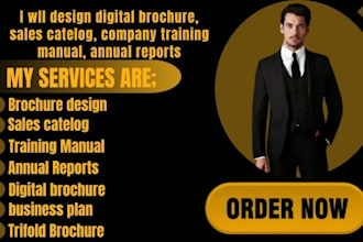 design digital brochure, sales catelog, company training manual, annual reports