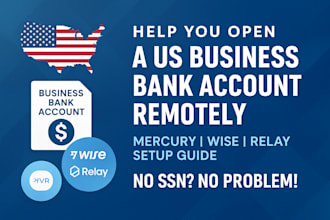 create US bank US business bank account remotely, mercury, wise, relay for llc