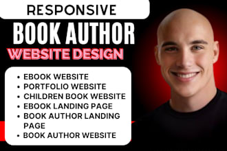 create a book author website, book author portfolio,book author landing pages