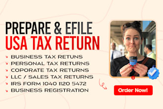 prepare efile US or UK business tax return, llc c corp, form 5472 1040 1120