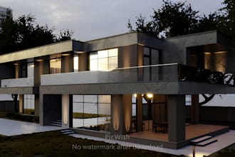 3d architectural design modern interior exterior rendering commercial building