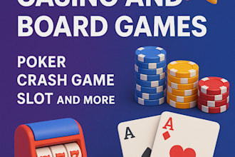 develop casi game, board game ,poker, crash game, slot