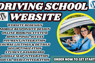 driving school website, instructor website, school lesson plan, driving course