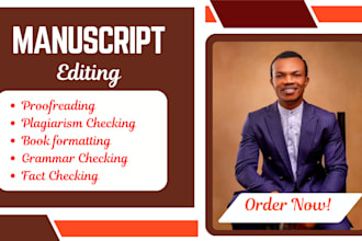 proofread, fact check, format, plagiarism check your ebook or manuscript editing