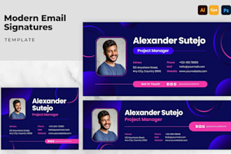 do html email signature mail footer gmail, outlook with logo design in 4 hours