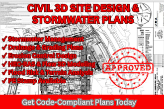 design civil 3d drainage grading stormwater erosion sediment plans with stamp