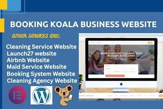 design cleaning service website, booking koala, bookingkoala business website