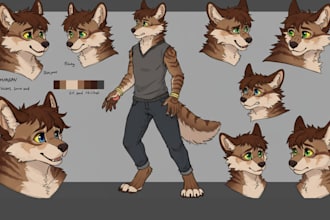 furry art illustration fursona character reference sheet nsfw furry art manga