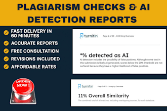 do urgent plagiarism checks and ai detection reports for any document or file