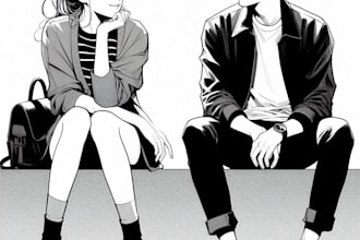 draw you fanart, couple, original character in anime style