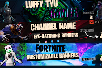 design an anime or gaming style youtube banner