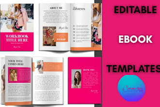 design canva ebook, workbook, catalog, mockup, lead magnet, baby shower template