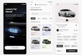 build luxury car rental app, limousine app, airport pickup app, auction app