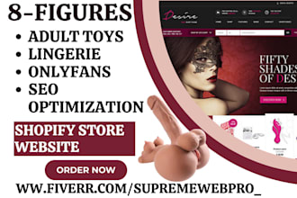 design 8 figures adult shopify store adult toy lingerie website adult store SEO