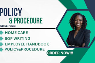 write professional home care policies, sops, and employee handbooks